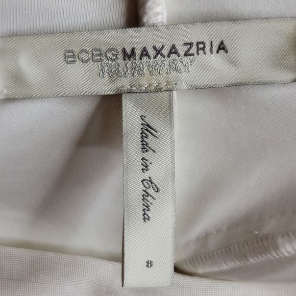 BCBGMAXAZRIA Runway Ivory Gathered Slinky Bodycon One Shoulder dress 8 - Picture 8 of 10